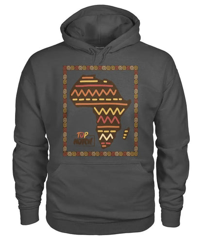 Custom designed unisex polyester cotton hoodies. Carefully designed high quality African artwork hoodies for African continent lovers, tourists and residents.