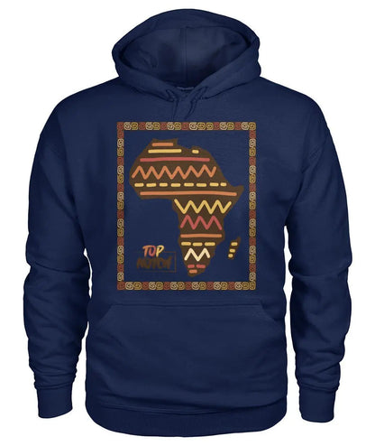 Custom designed unisex polyester cotton hoodies. Carefully designed high quality African artwork hoodies for African continent lovers, tourists and residents.