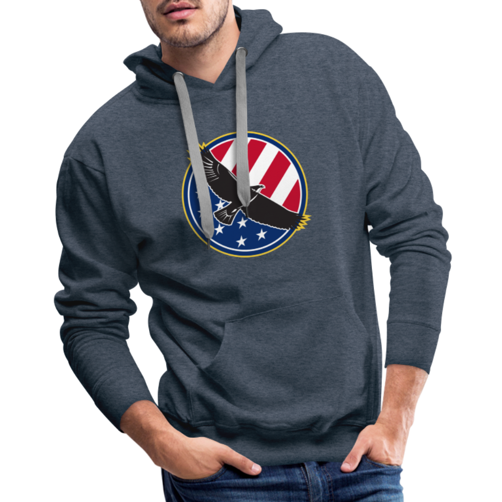 Top Notch Tops eagle hoodies focus on functionality and are ideal for various activities such as jogging, working out at the gym, or just lounging around. The lightweight fabric ensures breathability, allowing for optimal comfort and ease of movement during your workouts or daily routines- heather denim.