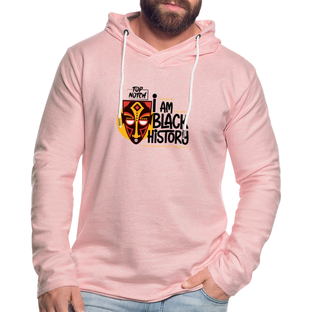 Unisex Lightweight Terry Hoodie - cream heather pink