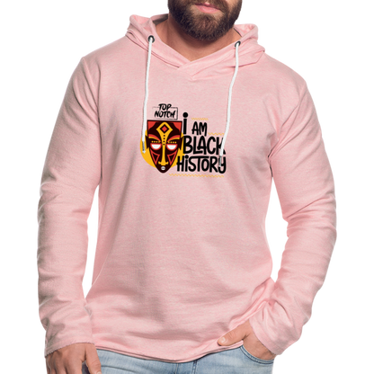 Unisex Lightweight Terry Hoodie - cream heather pink