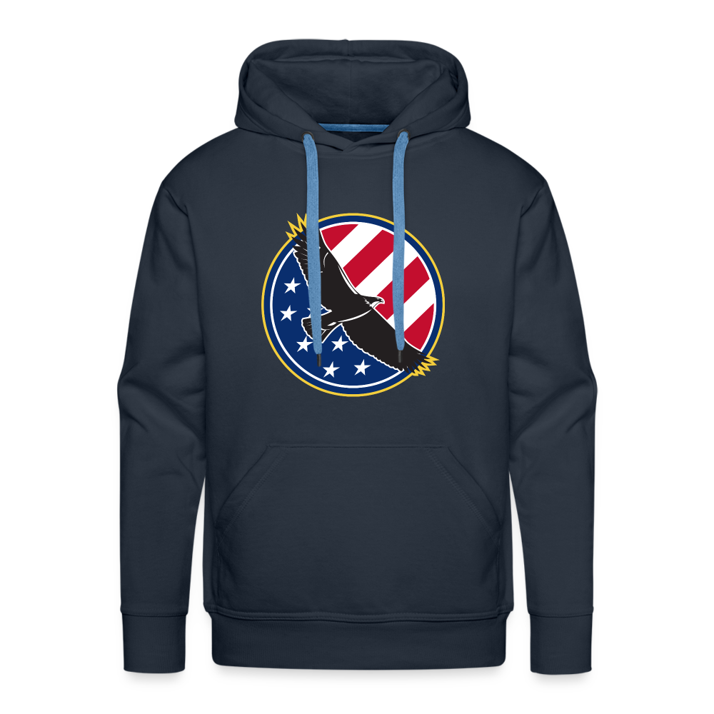 Top Notch Tops eagle hoodies focus on functionality and are ideal for various activities such as jogging, working out at the gym, or just lounging around. The lightweight fabric ensures breathability, allowing for optimal comfort and ease of movement during your workouts or daily routines- navy.