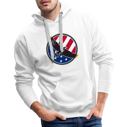 Top Notch Tops eagle hoodies focus on functionality and are ideal for various activities such as jogging, working out at the gym, or just lounging around. The lightweight fabric ensures breathability, allowing for optimal comfort and ease of movement during your workouts or daily routines - white.